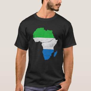 Sierra Leone Flag Afrika Kontinentale Silhouette S T-Shirt