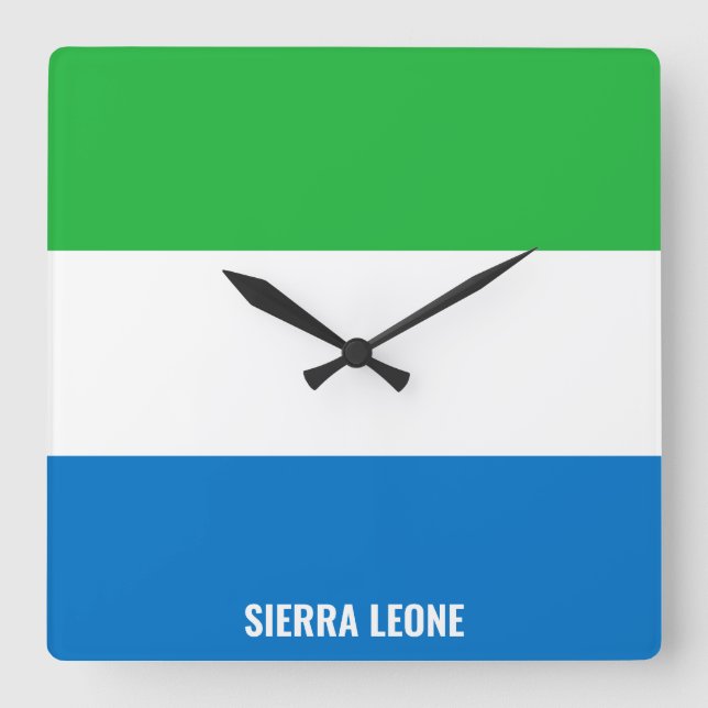Sierra Leone Flag Dazzling Patriotic Quadratische Wanduhr (Vorderseite)