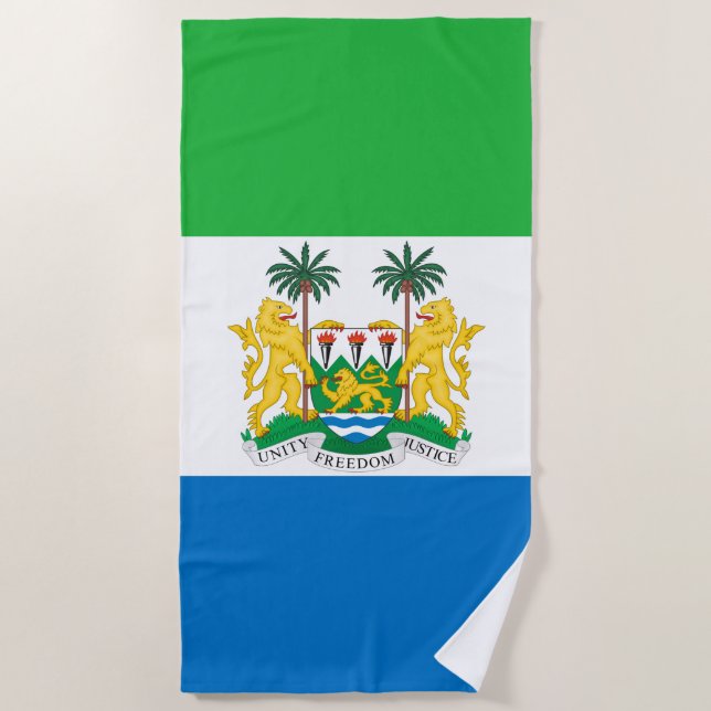 Sierra Leone Flag & Emblem Strandtuch (Vorderseite)