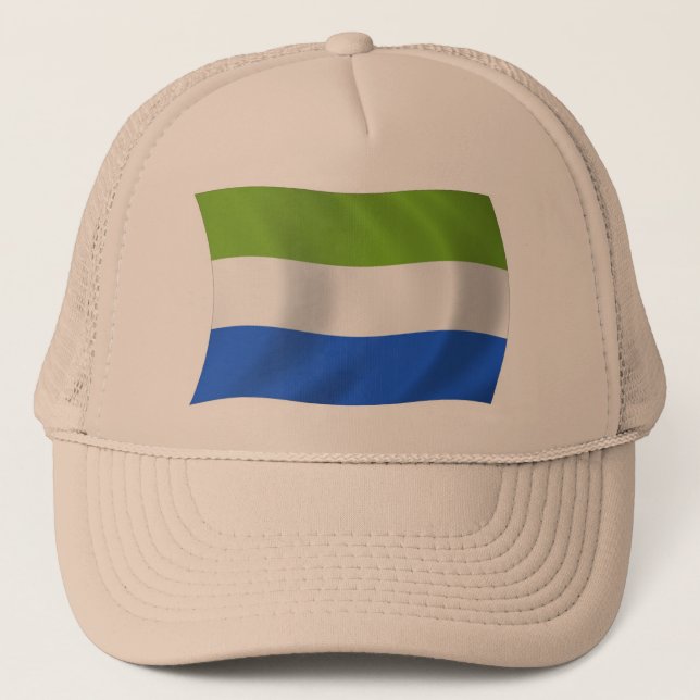 Sierra Leone Flag Hat Truckerkappe (Vorderseite)