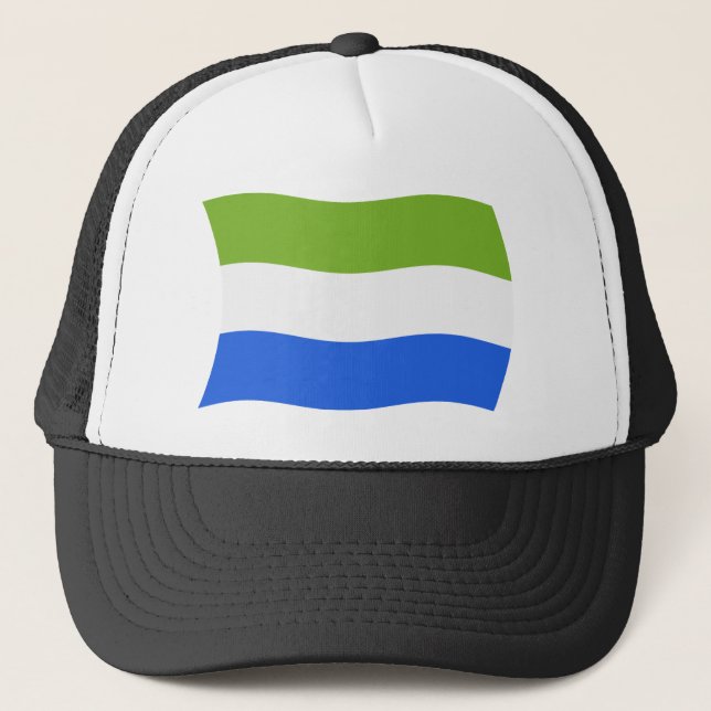 Sierra Leone Flag Hat Truckerkappe (Vorderseite)