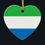 Sierra Leone Flag Herzverzierung Keramikornament<br><div class="desc">Herzdekoration mit der Flagge von Sierra Leone.</div>