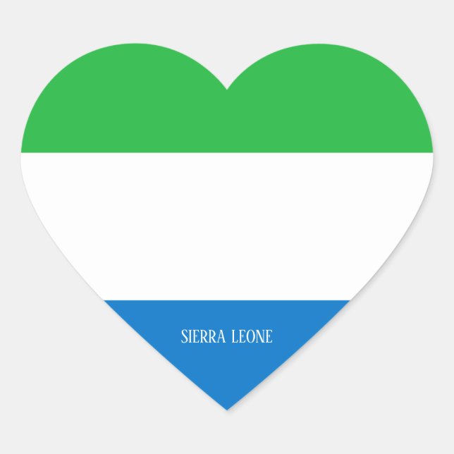 Sierra Leone Flag Splendid Patriotic Herz-Aufkleber (Vorderseite)