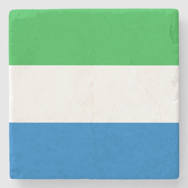 Sierra Leone Flag Steinuntersetzer (Vorderseite)