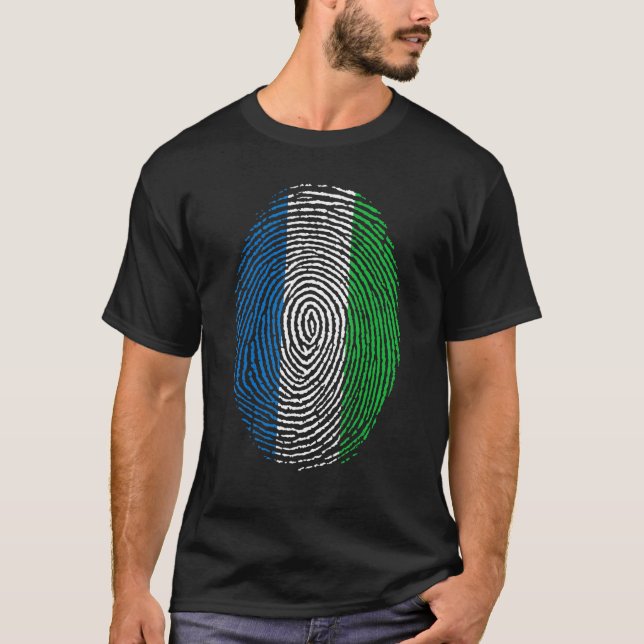 Sierra Leone Flagge DNA Fingerabdruck Männer Fraue T-Shirt (Vorderseite)