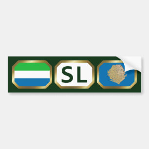 Sierra Leone Flagge Karte Code Aufkleber Autoaufkleber