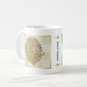 Sierra Leone Flagge + Karte Tasse