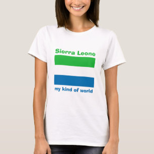 Sierra Leone Flagge + Karte + Text T-Shirt