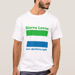 Sierra Leone Flagge + Karte + Text T-Shirt