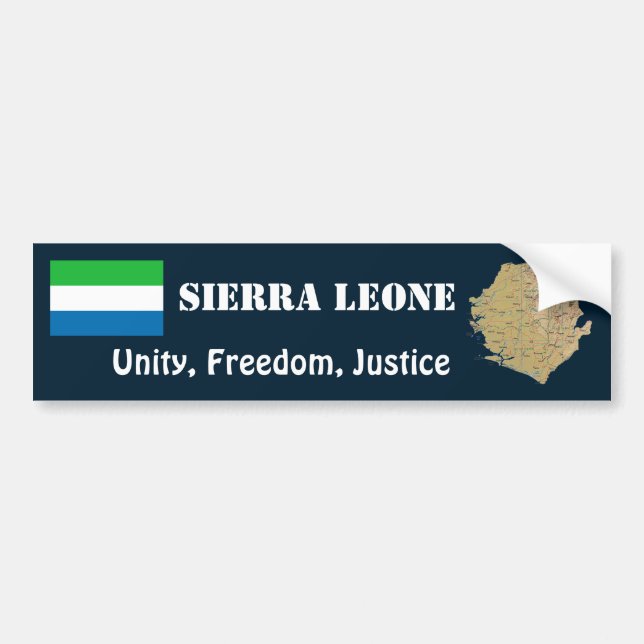 Sierra Leone-Flagge + Karten-Autoaufkleber Autoaufkleber (Vorne)