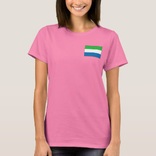 Sierra Leone-Flagge + Karten-T - Shirt