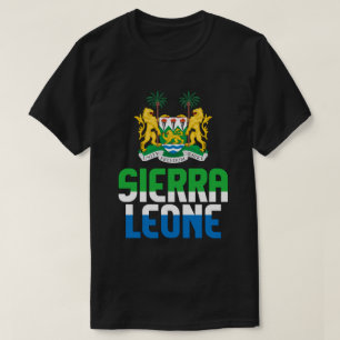 Sierra Leone Flagge und Wappen Patriotisch T-Shirt