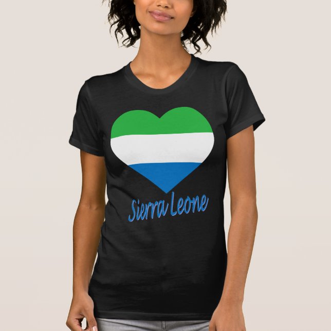 Sierra Leone-Flaggen-Herz T-Shirt (Vorderseite)