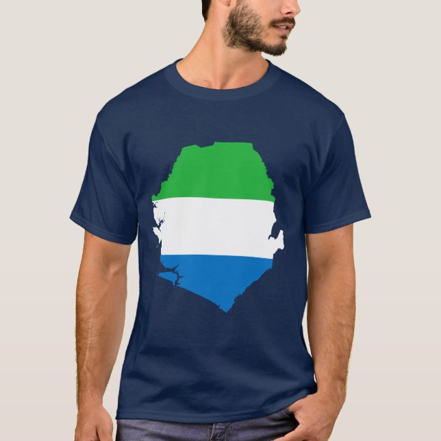 Sierra Leone-Flaggen-Karte T-Shirt (Vorderseite)