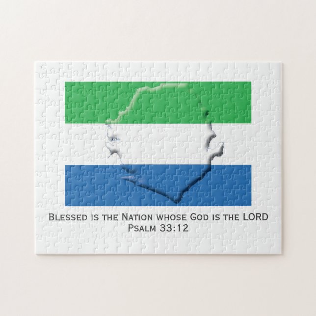 SIERRA LEONE | Gesegnete Nation | LEONEAN FLAG Puzzle (Horizontal)