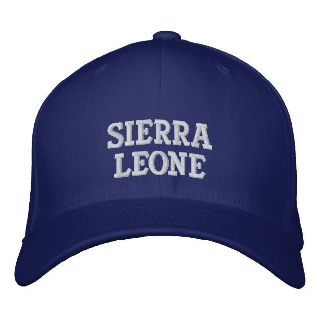 Sierra Leone Hat Bestickte Baseballkappe (Vorderseite)