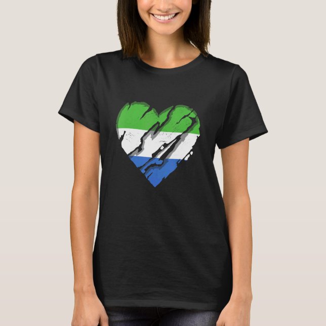Sierra Leone Herz-Leone-Flagge Prix 1 T-Shirt (Vorderseite)