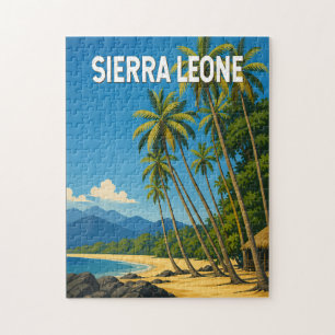 Sierra Leone Illustration Reise Kunst Vintage Puzzle
