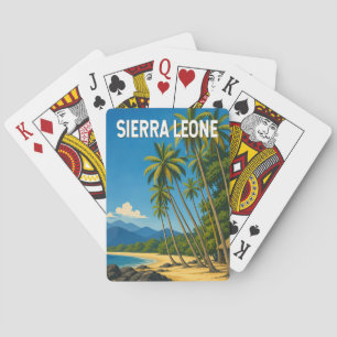 Sierra Leone Illustration Reise Kunst Vintage Spielkarten