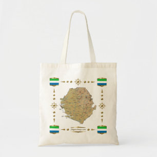 Sierra Leone-Karte + Flaggen-Tasche Tragetasche