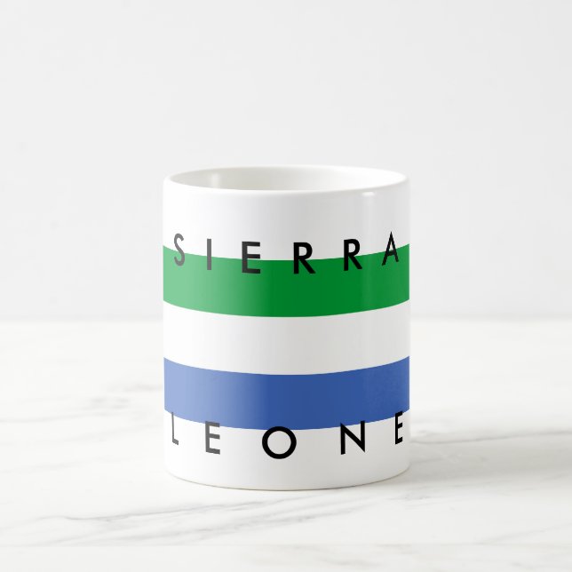 Sierra Leone-Landesflaggenationssymbol-Namentext Kaffeetasse (Mittel)