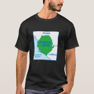 Sierra Leone Politische Landkarte in Flaggenfarben T-Shirt