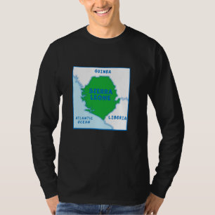 Sierra Leone Politische Landkarte in Flaggenfarben T-Shirt