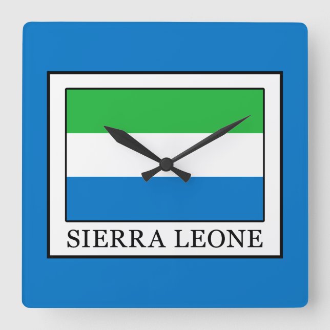 Sierra Leone Quadratische Wanduhr (Vorderseite)