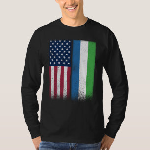 Sierra Leone Sierra-Leoner Amerikanische Flaggen S T-Shirt