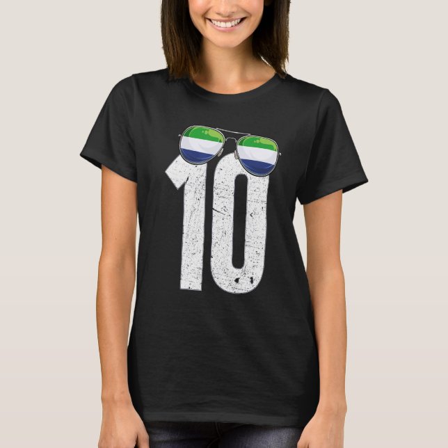 Sierra Leone Soccer Player Nummer 10 Sierra Leone T-Shirt (Vorderseite)