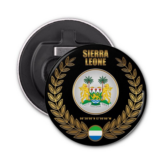 Sierra Leone-Wappendecke Flaschenöffner (Vorderseite)