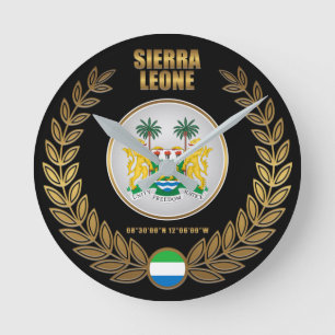 Sierra Leone-Wappendecke Runde Wanduhr