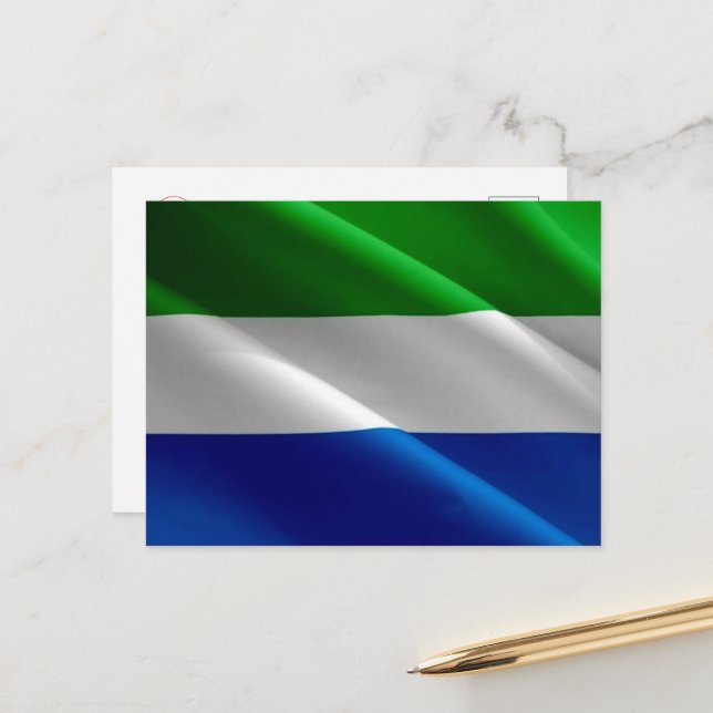 Sierra Leone - Waving Flag - Postkarte (Vorderseite/Rückseite Beispiel)