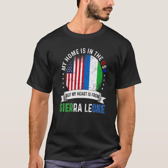 Sierra Leonean American Patriot Heart ist aus Leon T-Shirt (Vorderseite)