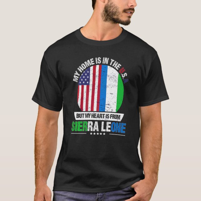 Sierra Leonean American Patriot Herz ist von Sier T-Shirt (Vorderseite)
