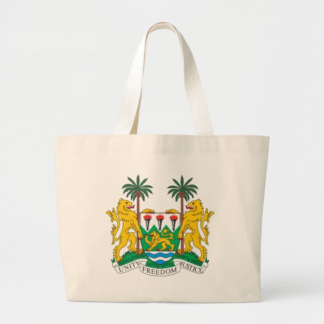 Sierra- Leonewappen Taschen-Tasche Jumbo Stoffbeutel (Vorne)