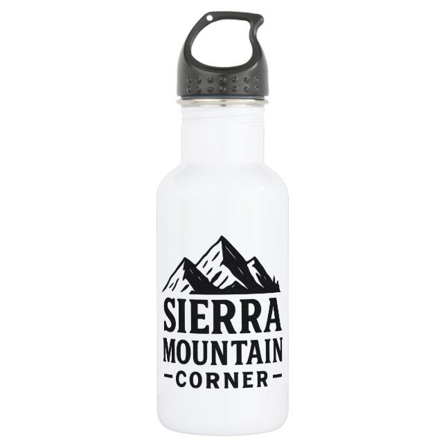 Sierra Mountain Corner – Adventure Logo Design Edelstahlflasche (Vorderseite)