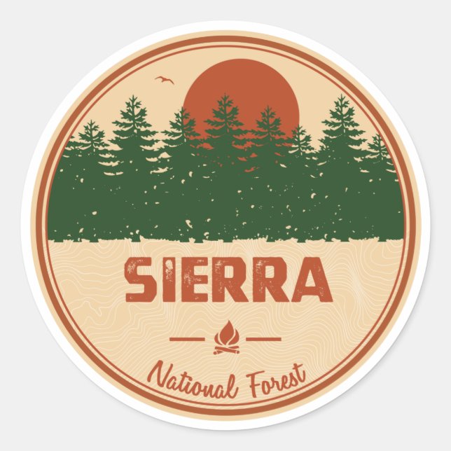 Sierra National Forest Runder Aufkleber (Vorderseite)