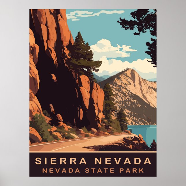 Sierra Nevada, Berge, Reisen Poster (Vorne)