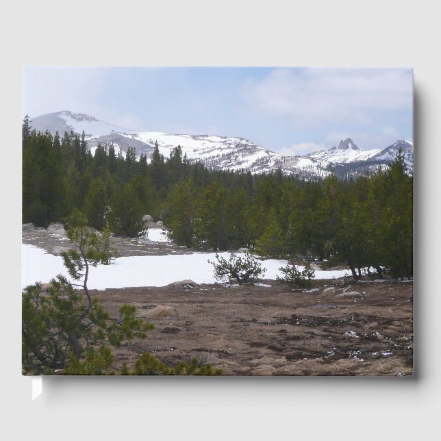 Sierra Nevada Berge und Schnee auf Yosemite Gästebuch (Vorderseite)