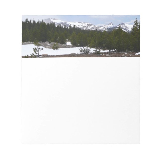 Sierra Nevada Berge und Schnee auf Yosemite Notizblock (Vorderseite)