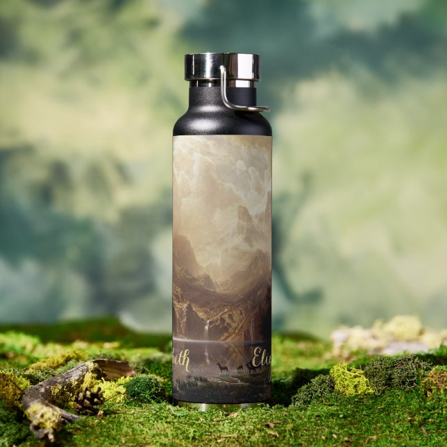 Sierra Nevada Landschaft Vintage Kunst Mit Monogra Trinkflasche (Außenbereich)