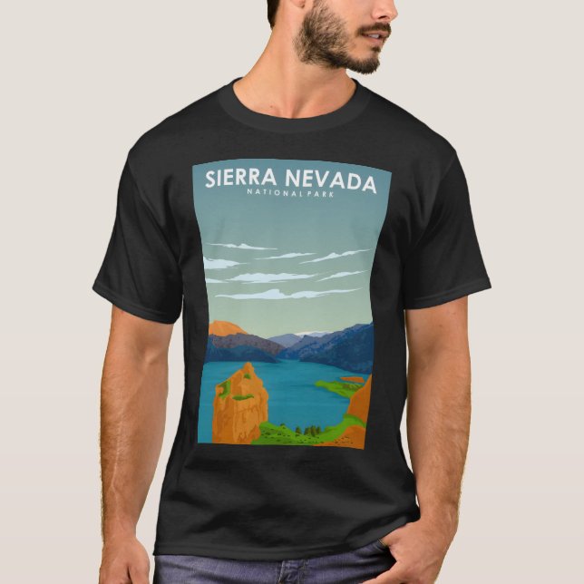 Sierra Nevada Nationalpark Spanien Vintag Minimal T-Shirt (Vorderseite)