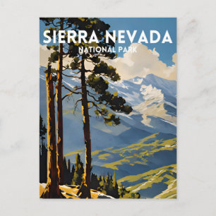 Sierra Nevada Nationalpark Vintage Postkarte