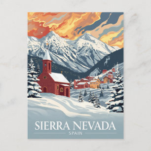 Sierra Nevada Spanien Skidorf Sonnenuntergang Postkarte