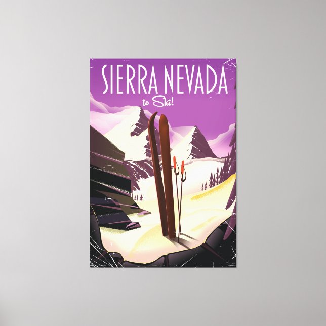Sierra Nevada Vintages Skiposter Leinwanddruck (Vorderseite)