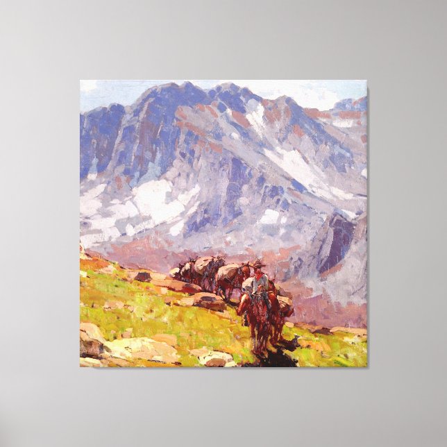 "Sierra Packer" Western Art von Edgar Payne Leinwanddruck (Vorderseite)