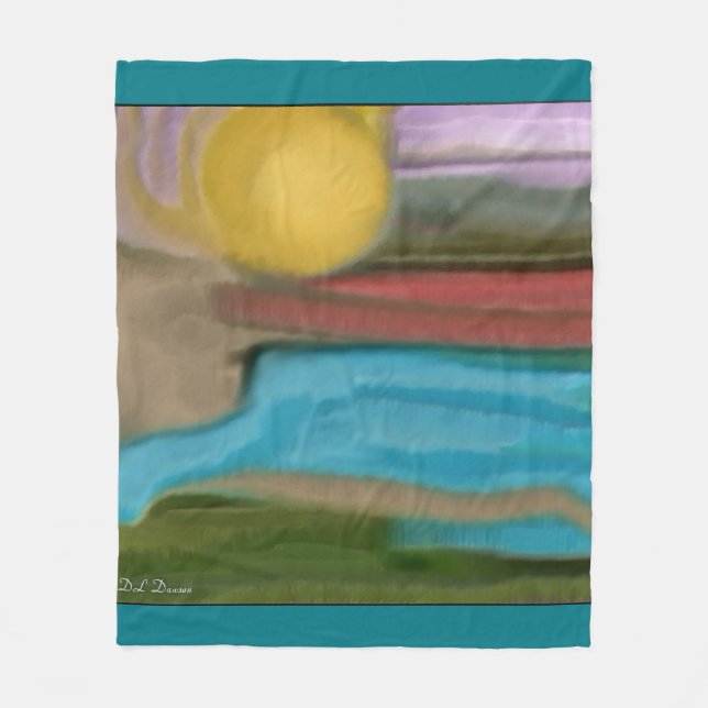 Sierra Sunrise Abstrakte Kunst Fleecedecke (Vorderseite)