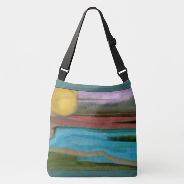Sierra Sunrise Abstrakte Kunst Tragetaschen Mit Langen Trägern (Vorderseite)