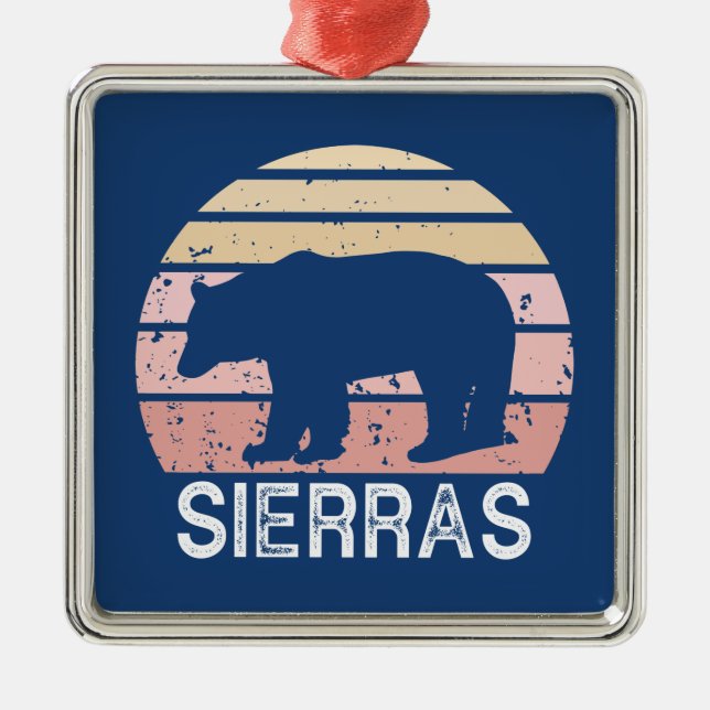 Sierras Retro Bear Ornament Aus Metall (Vorne)